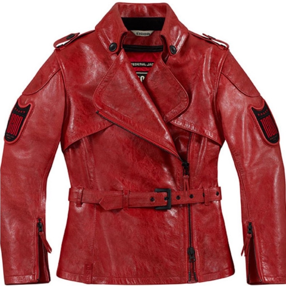 Women’s Leather Icon Motorcycle Federal Jacket